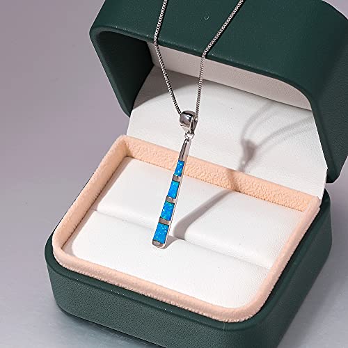 CiNily Opal Pendant Necklace for Women 14K White Gold Plated Long Disc Pendant Ladies Fashion Opal Jewelry2