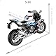 Risopen 1:9 Motorrad Modell kompatibel für BMW M 1000RR Metall Druckguss Motorrad Modell Keine Montage erforderlich Mini Finished Moto Geschenk für Erwachsene (Weiß)