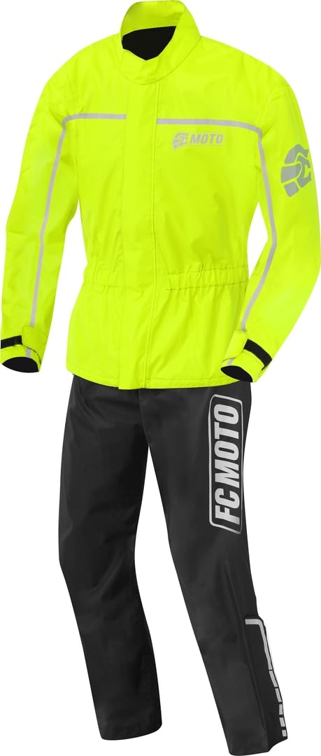 FC-Moto Urban Rain Kit 2-Teiler Motorrad Regenkombi, schwarz/gelb, 2XL