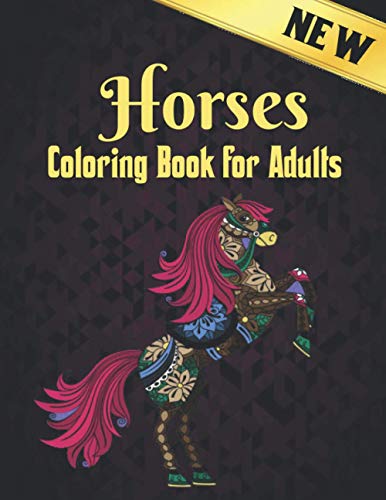 Coloring Book Adults Horses: Coloring Book Horse Stress Relieving 50 One Sided Horses Designs Colori