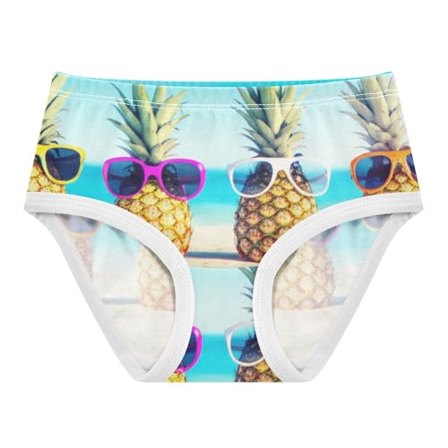 Cotton Girls Underwear Toddlers Cute Funny Beach Pineapples Panties for Girl Bright Kids Undies Briefs 2t