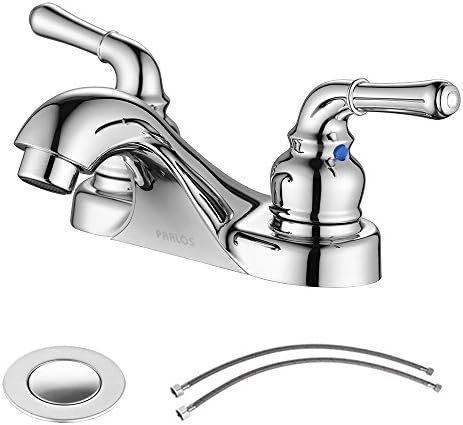 PARLOS 2-Handle Bathroom Sink Faucet with Drain Assembly and Faucet Supply Lines Lead-free cUPC Chrome, 13444