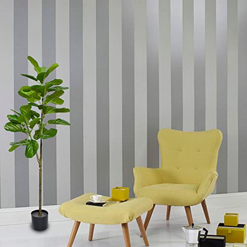 Image of Kayra Decor Artificial Fiddle Leaf Fig Tree /Faux Ficus Lyrata for Home Decor | 4.5 feet Tall, Green