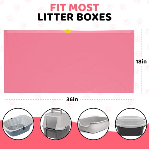 Image of EZ Pick Up Dog & Cat Pet Waste Clean Up Bags Litter Liners (Pink, 36 inchx18 inch) | strong heavy duty