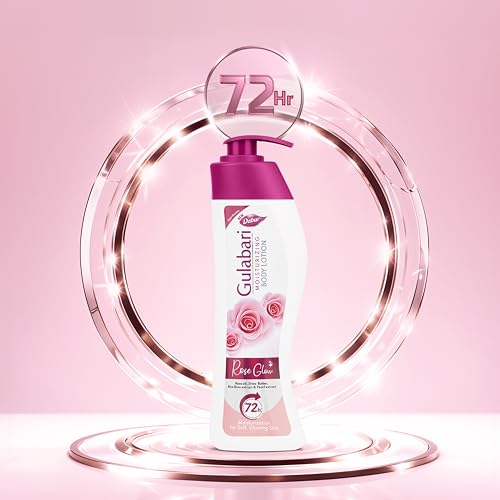 Image of Dabur Gulabari Moisturizing Body Lotion - 1230ml (Pack of 3 x 410ml) | For Dry & Dull Skin | Made with 100% Organic Rose Oil | Dermatologically Tested & Paraben Free