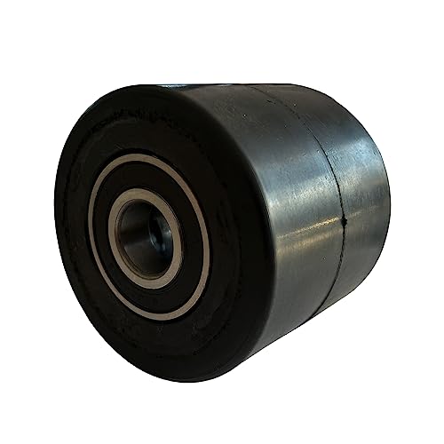 Hubwagen Rolle Gummi 80 x 70 mm, Achse 12 mm inkl. Kugellager - Ersatzrolle