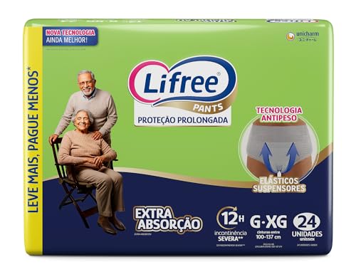 Lifree Fralda Geriátrica Tipo Calça Extra Absorção G/XG 24 Unidades Lifree Fralda Geriátrica Tipo Calça Extra Absorção G/XG 24 Unidades