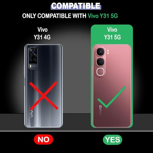 Image of Shockproof Case Compatible with Vivo Y31 5G | Full Camera Protection | TPU Flexible Back Cover for Vivo Y31 5G (Matte Black)