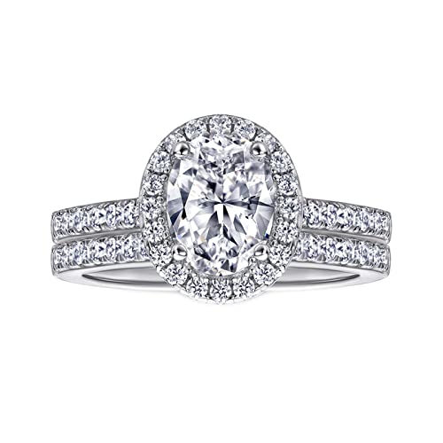 Bague argent pavé zircones ovale 6x8mm ne noircissant pas