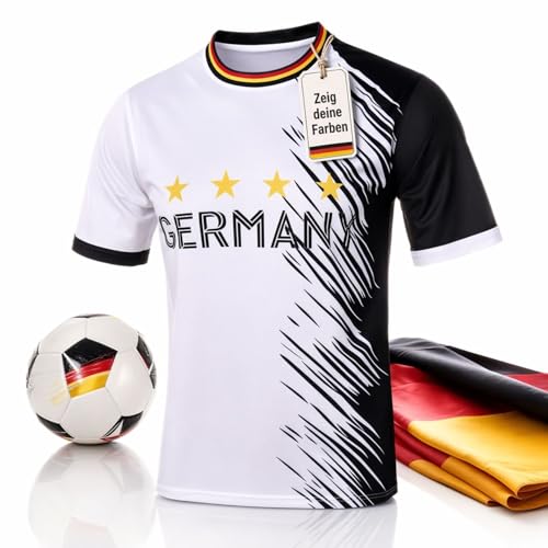 MC-Trend Maillot de l'équipe nationale allemande pour homme, blanc, noir, rouge, doré, Blanc., M