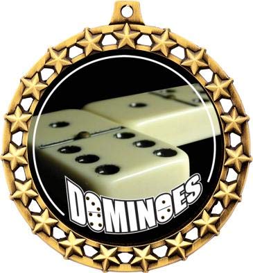 Medallas Dominoes Medal 2.5" Galaxy Star, paquete 5 miniatura 2