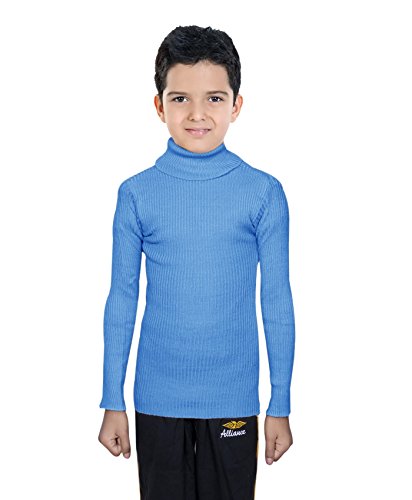 Image of IndiWeaves Boys Wollen Warm High Neck Full Sleeves T-Shirt /Inner /Skivvy for Winter (Pack of 2) Sky Blue /White 1-2 Years 10110-0712-IW-P2-18