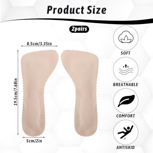 Image of TIESOME 2 Pairs High Heel Cushion Inserts for Women, 3 /4 Invisible Insoles Prevent Feet from Sliding Forward Non-Slip Slim Inserts Liners Comfort Shoe Pads for Sandal Flats High Heels(Skin)