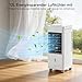 Mobile Klimaanlage, 20W Verdunstungsluftkühler, 12L Tank & Eiskristallen,3 Modi, 12 Stufen, Oszillation, Timer & Fernbedienung,Tragbarer Luftkühler als Zimmer Klimaanlage für Zuhause,Büro