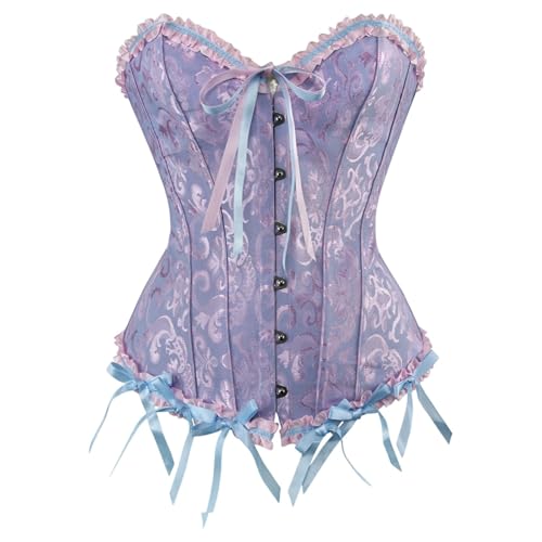 CNNBYYDS Korsett Damen Schwarz Vollbrust Corsage Corset Top Unterbrust Gothic Oberteil Vintage kleidung Body Shaper Schnüren Bustier - Halloween Karneval Party