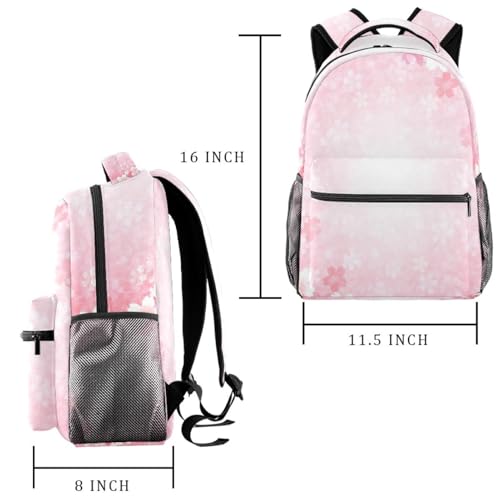 Sac à dos fleurs de cerisier rose pour école et voyage ado