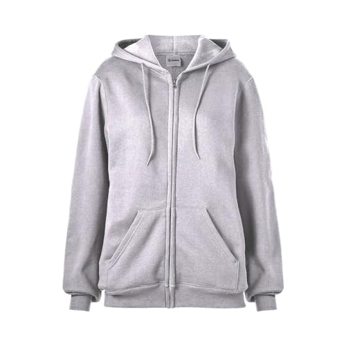 Soffe Adult Classic Zip Hooded Sweatshirt, Ash, Medium, 50% Cotton/50% Polyester
