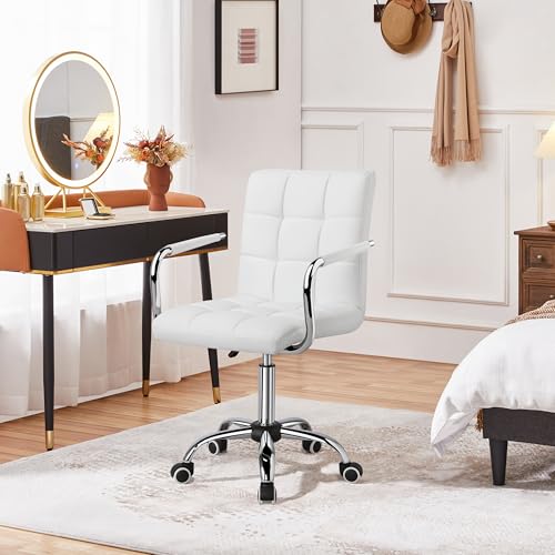 Chaise blanche ergonomique réglable en hauteur Yaheetech - 5