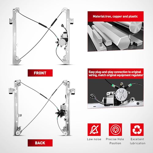 Image of Nilight Front Passenger Side Power Window Regulator /Motor Compatible with 2001 2002 2003 2004 2005 2006 Chevrolet Avalanche Silverado Suburban Tahoe GMC Sierra Yukon XL 1500 2500 3500 741-645