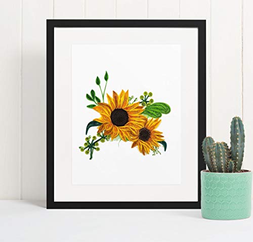 Lamibee Sunflower Happy Birthday Greeting Card, 3D Quilling Quilled Card For Valentine, Sympathy, Thinking Of You, Get Well, Friend, Boss, Mom, Daughter, Girl, Grandma (Sunflower) #TOP7