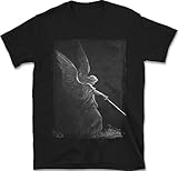 Gustave Dore Angel y Balaam Arte Clasico Camiseta (M, Negro)