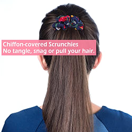 MOSOTECH Scrunchies Gasa Elástico, 20pcs Coleteros de Tela Coloridas, Crunchies Pelo de Flexible, Gomas del Pelo para Niña/Mujer, Adecuado para Deportes, Fiestas, Escuelas, Viajes, etc