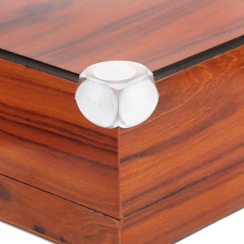 Image of uxcell Corner Protectors, 24Pcs 30x30x25mm - Proof Corners and Edges Protectors Guards, Spherical Table Corner Bumper to Cover Furniture Corner (Transparent)