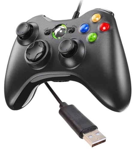 Immagine prodotto: Generico Controller Joypad PC, Cablato USB 3.0, Wired Compatibile PC Win 98/2000/XP/VISTA, Gamepad Nero Desktop PC