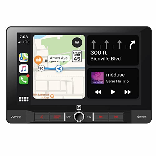 Dual DCPA901 9-Inch Single-DIN in-Dash Digital Media Receiver with Bluetooth, Android Auto and Wired Apple CarPlay