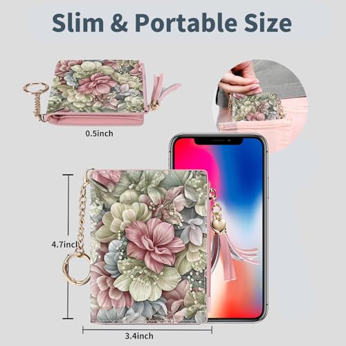 Image of Gostwo Small Wallets for Women, Stylish Womens Wallet with ID Window, Zippered Coin Pocket and Tassel. Cute RFID Wallet for Women, ideal for Teen Girls, Commuters, and Women for Daily Use