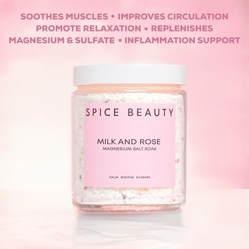 Goat Milk & Rose Magnesium Salt Soak | Epsom & Magnesium Bath Soak for Muscle Relaxation | Skin Soften & Deeply Nourish, Skin Hydration & Boosts Elasticity | Salt Soak | 9 oz - Image 5
