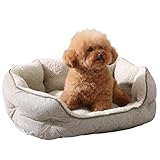 Arlee Cozy Orthopedic Memory Foam Dog Bed - Premium, Durable, Washable, and Easy to Clean Fabric, Pet Bed for Small and Medium Pets, Ultimate Comfort & Style, Oval - Beige(S)