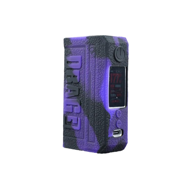 RUIYITECH Protective Silicone Case Sleeve Skin Cover for Drag 3 Mod Kit Case Drag 3 Case Cover Skin Sleeves (Black Purple)