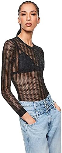 Pepe Jeans Katie T-Shirtdonna - Modello Con Spalle Cadenti, Manica Lunga - Ispirato Allo Stile Di Dua Lipa