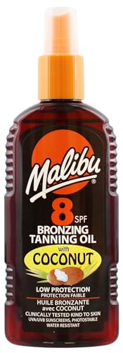 Malibu Sun Bräunungsöl LSF 8, wasserabweisend, Kokosduft, 200 ml