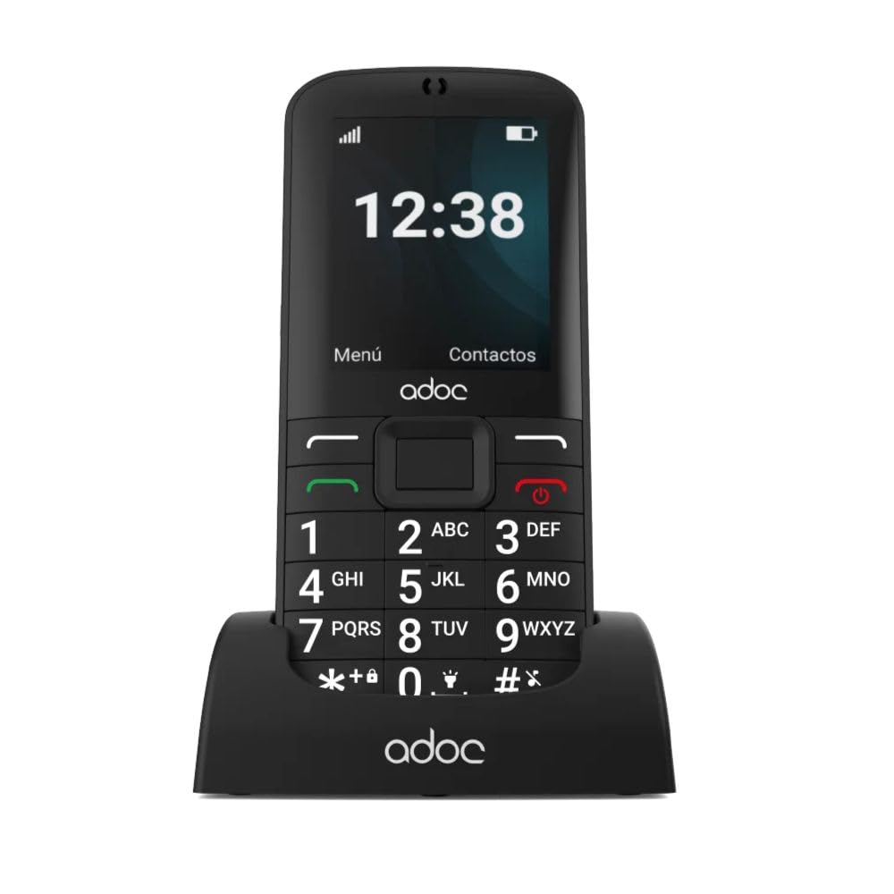 ADOC SP2 Teléfono Móvil para Personas Mayores, Negro