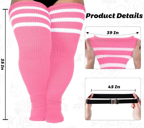 Image of LOUSGUTA Plus Size Thigh High Socks for Thick Thighs- Extra Long Womens Cable Knitted Over Knee High Leg Warmer