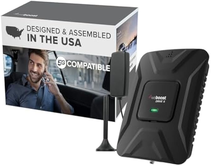 weBoost Drive X - Vehicle Cell Phone Signal Booster | 5G & 4G LTE | Magnetic Roof Antenna | Boosts All U.S. Carriers - Verizon, AT&T, T-Mobile | Made in the U.S. | FCC Approved (model 475021)