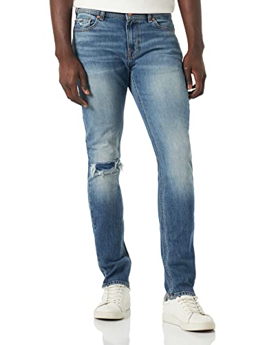 Jeans Paxtyn Constructor Indigo bleu regular, pantalon en denim stretch pour homme