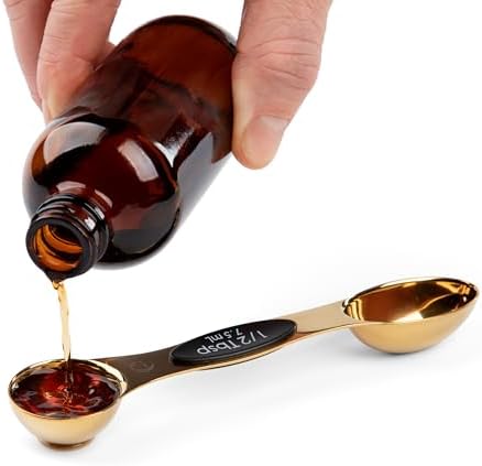 Progressive International Magnetic Measuring Spoons, Set of 5 – Black, Easy to Store with Magnetic Design (Gold) - Thumbnail 3