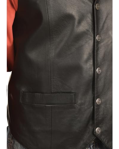 Image of Scully Saddle Tan Soft Touch Lambskin Western All Leather Vest 507