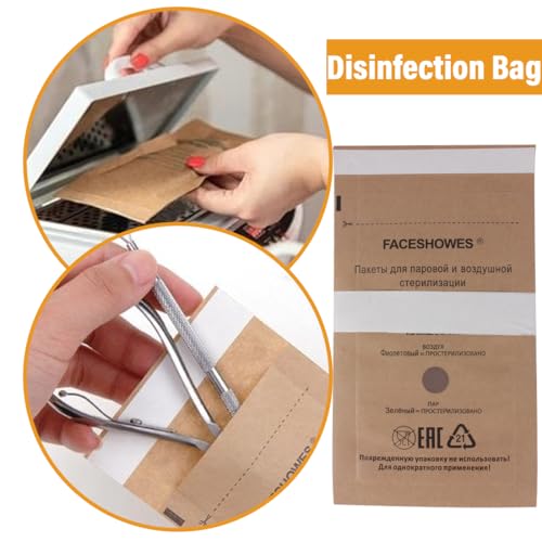 WeddHuis Sterilisationsbeutel 50 Stück Selbstversiegelnde Für Kosmetika und Nagelwerkzeuge (75 x 150 mm)