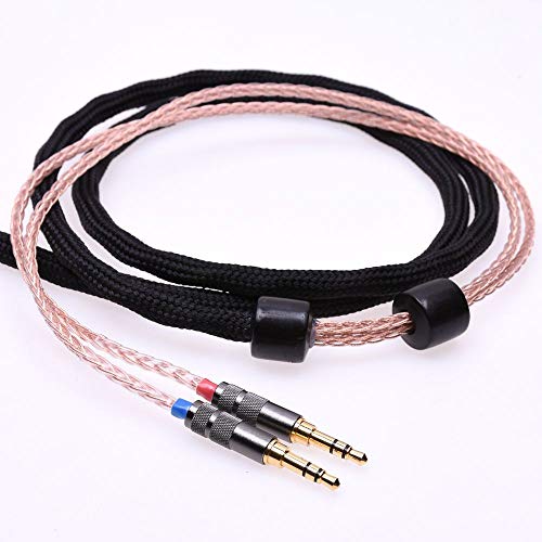 GAGACOCC Black Bushing 16 Cores 5N Pcocc HiFi Cable New 2x3.5mm for Hifiman Arya HE1000se HE5se HE6se HE4xx Headphone Upgrade Cable Extension Cord (1.2meter(4feet), PCOCC Copper Cable) GAGACOCC Black Bushing 16 Cores 5N Pcocc HiFi Cable New 2x3.5mm for Hifiman Arya HE1000se HE5se HE6se HE4xx Headphone Upgrade Cable Extension Cord (1.2meter(4feet), PCOCC Copper Cable)