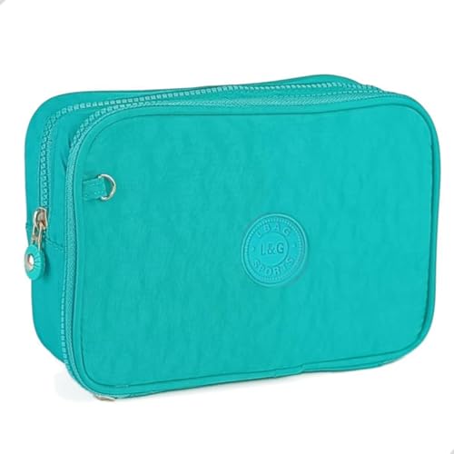 Estojo Escolar Feminino Box Grande Bolsinha Colorida Caneta Lapis Organizadora Divisorias (VERDE-CLARO)