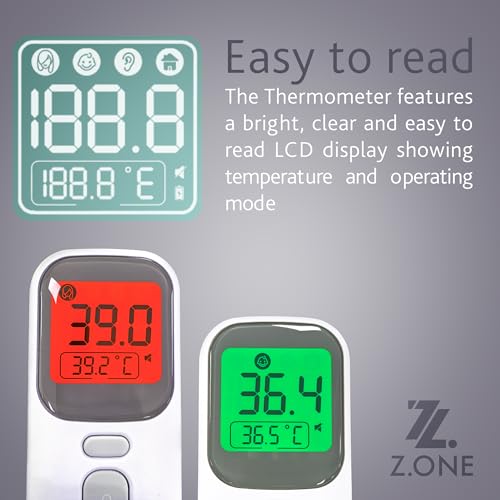 Z.ONE Termómetro Infrarrojo 2 en 1 - Para Adultos y Niños, con Modos Frente Oído y Objetos Lecturas Rápidas Precisas, Sin Contacto, Pantalla LCD Pilas Incluidas Paquete de 1 - imagen 6