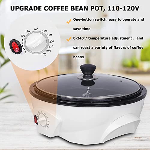 Electric Coffee Roaster Machine 500G Coffee Bean Roaster 0-240℃ Non-Stick Home Peanut Beans Roaster 1200W 110V #TOP2