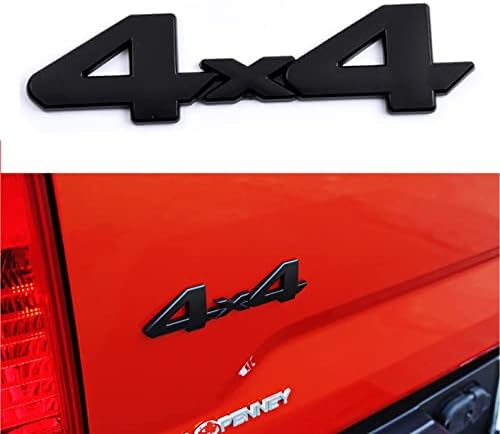 1Pack Metal Car 4x4 Emblem,Huapx 3D Chrome Badge Decal Sticker Compatible with 4RUNNER Tundra Tacoma Rear Tailgate Tail Gate Door Truck SUV Pickup (New Matt Black)