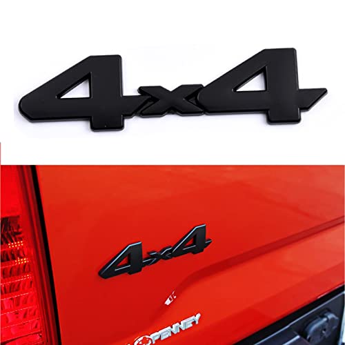 HUAPX 1Pack Metal Car 4x4 Emblem 3D Chrome Badge Decal Sticker Compatible with 4RUNNER Tundra Tacoma Rear Tailgate Tail Gate Door Truck SUV Pickup (New Matt Black)