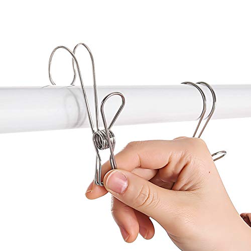 Oakenleaf Clothes Pins Hook Clip Will Not Rust 20 Piece 316 Marine Grade Stainless Steel Modern & Eco-Friendly 3.5Inch With A Wide 1.10Inch Hook - The Forever Peg #TOP2
