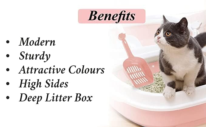 Image of Dog Trust Cat Litter Tray with Free Scooper Suitable for All Cat Breeds & Kittens (Colour May Vary)